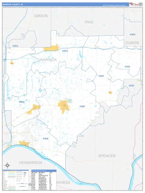 Warrick County, IN map