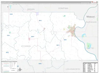 Atchison County, KS Classic style ZIP Code wall map