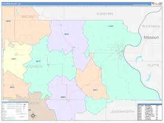 Atchison County, KS ColorCast style ZIP Code wall map
