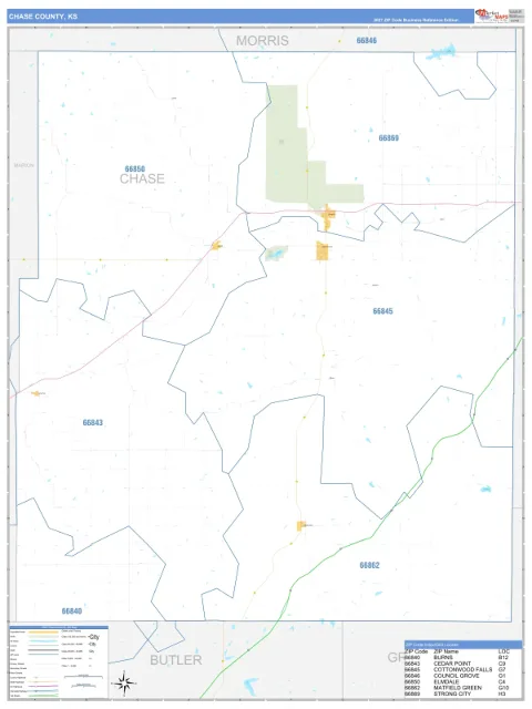 Chase County, KS map