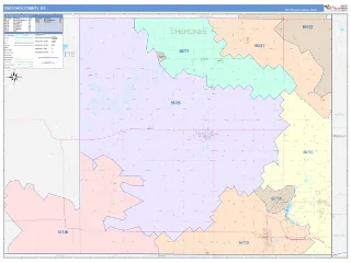 Cherokee County, KS ColorCast style ZIP Code wall map