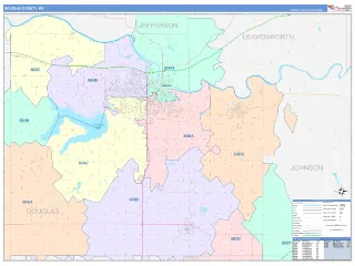 Douglas County, KS ColorCast style ZIP Code wall map