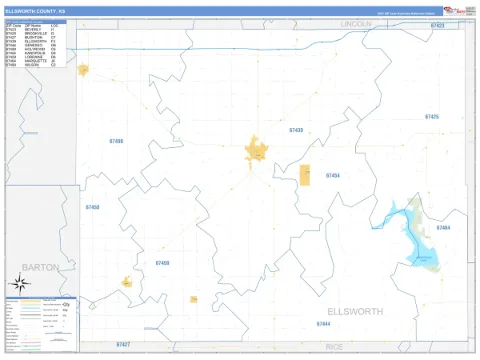 Ellsworth County, KS map