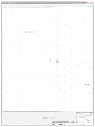 Greeley County, KS Classic style ZIP Code wall map
