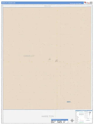 Greeley County, KS ColorCast style ZIP Code wall map