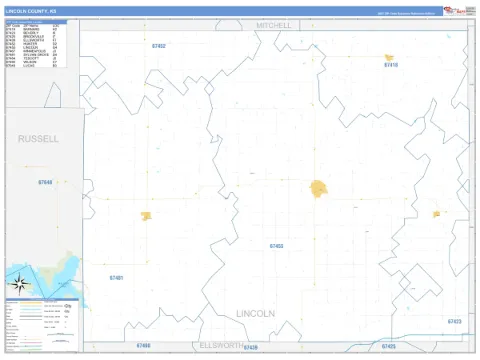 Lincoln County, KS map