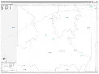 Logan County, KS Classic style ZIP Code wall map