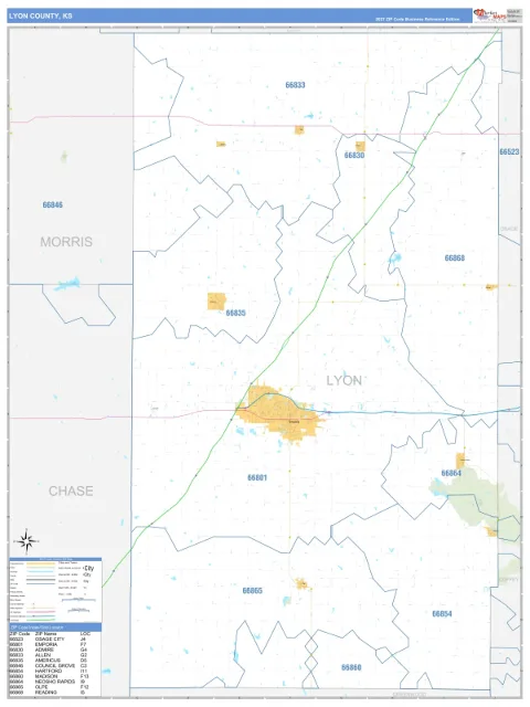 Lyon County, KS map