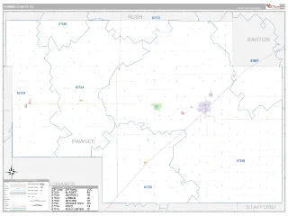 Pawnee County, KS Classic style ZIP Code wall map