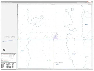 Sherman County, KS Classic style ZIP Code wall map