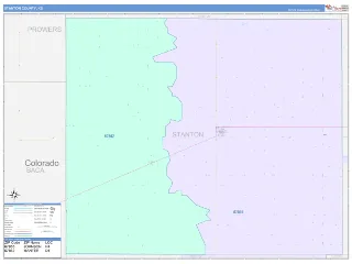Stanton County, KS ColorCast style ZIP Code wall map