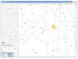 Sumner County, KS Business Reference style ZIP Code wall map