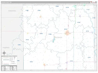 Sumner County, KS Classic style ZIP Code wall map