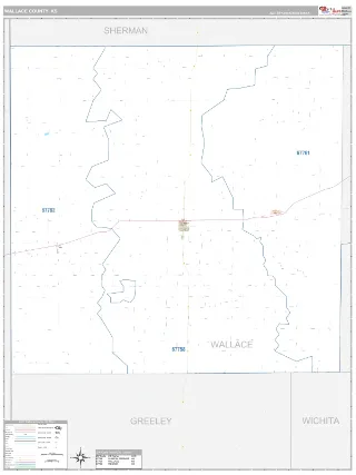 Wallace County, KS Classic style ZIP Code wall map