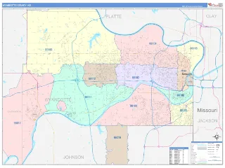 Wyandotte County, KS ColorCast style ZIP Code wall map