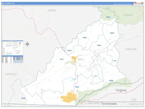 Bell County, KY map
