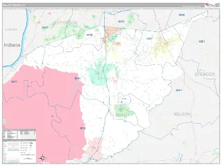 Bullitt County, KY Classic style ZIP Code wall map