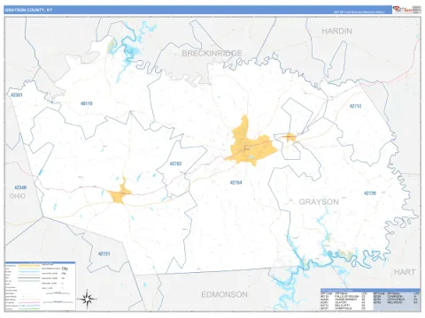 Grayson County, KY map
