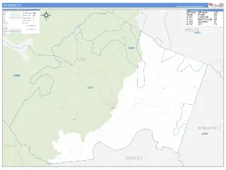 Lee County, KY Business Reference style ZIP Code wall map