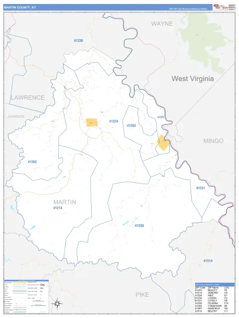 Martin County, KY map