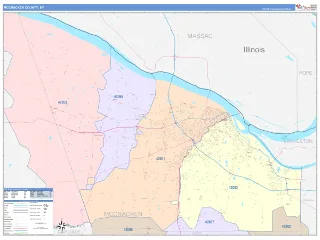 McCracken County, KY ColorCast style ZIP Code wall map