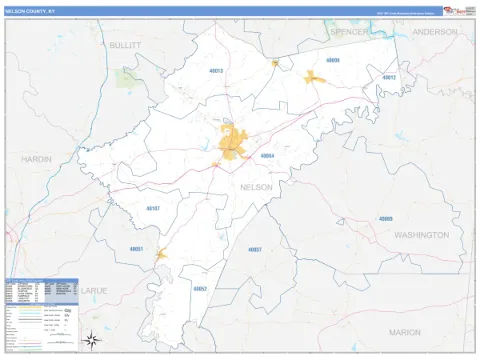 Nelson County, KY map