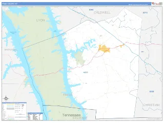 Trigg County, KY Business Reference style ZIP Code wall map