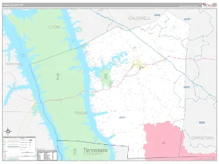 Trigg County, KY Classic style ZIP Code wall map
