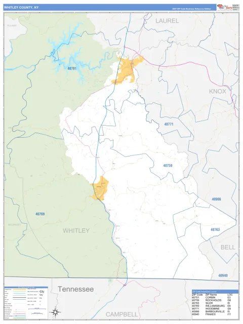Whitley County, KY map
