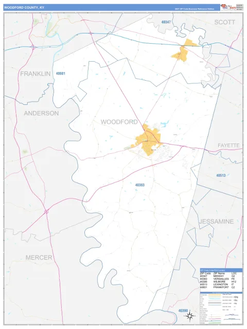 Woodford County, KY map