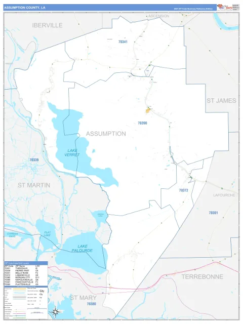 Assumption County, LA map