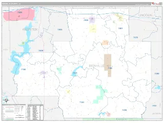 Bienville County, LA Classic style ZIP Code wall map