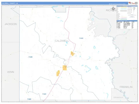 Caldwell County, LA map