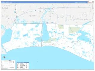 Cameron County, LA Business Reference style ZIP Code wall map