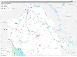 DeSoto County, LA Classic style ZIP Code wall map