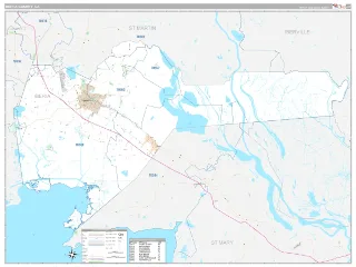 Iberia County, LA Classic style ZIP Code wall map