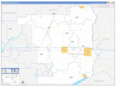 Jefferson Davis County, LA map