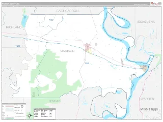 Madison County, LA Classic style ZIP Code wall map