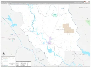 Red River County, LA Classic style ZIP Code wall map