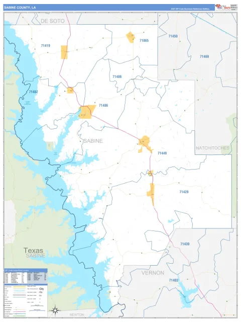 Sabine County, LA map