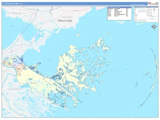 St. Bernard County, LA ColorCast style ZIP Code wall map