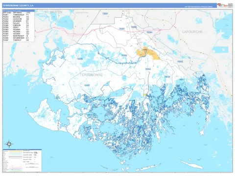 Terrebonne County, LA map