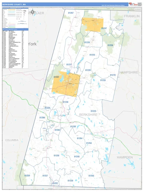 Berkshire County, MA map
