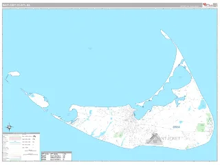 Nantucket County, MA Classic style ZIP Code wall map