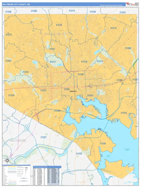 Baltimore City County, MD map