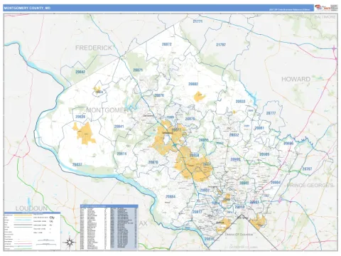 Montgomery County, MD map