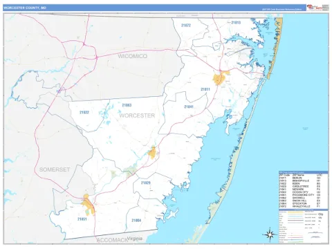 Worcester County, MD map