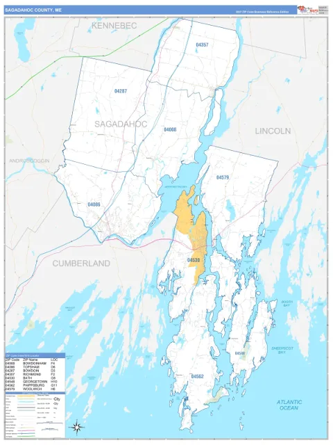 Sagadahoc County, ME map