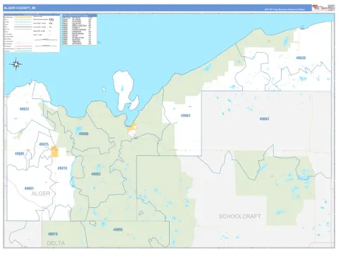 Alger County, MI map