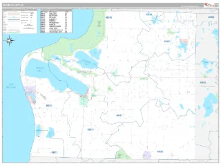 Benzie County, MI Classic style ZIP Code wall map